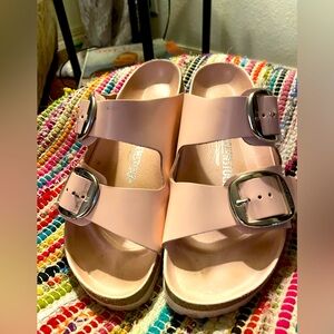 Birkenstock Women's Sandales Arizona Big Buckle Cuir Nubuck Light Rose 39 Narrow